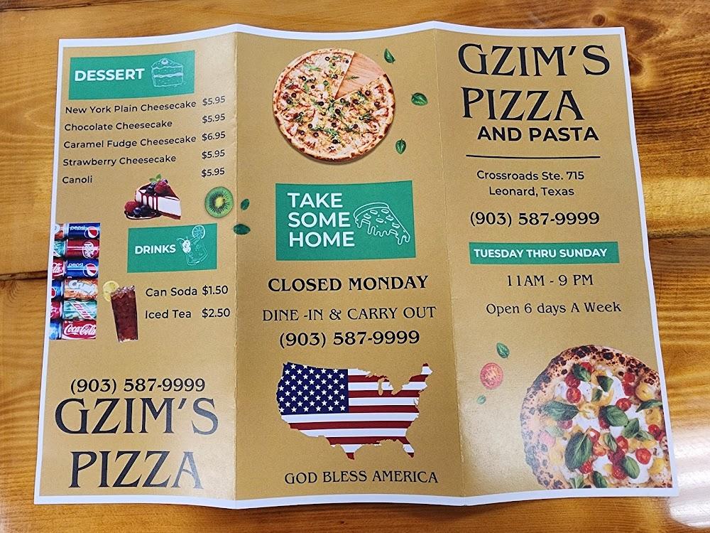 Gzim's Pizza Menu image 2