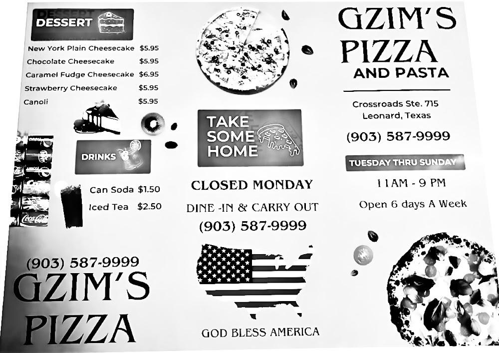 Gzim's Pizza Menu image 3