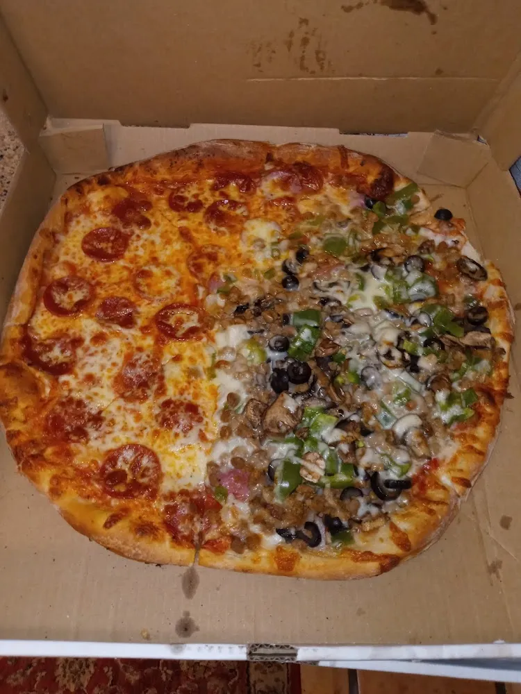 Pizza with Everything and Half Pepperoni